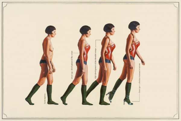 Human Evolution – work from 2015 with oil, acrylics and ink drawings on cotton.