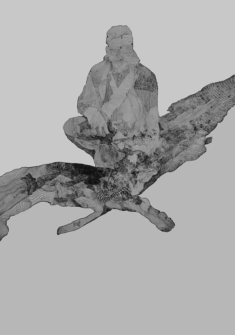 'A La Chasse', this artwork has been created in a paper size of 100 x 70cm.