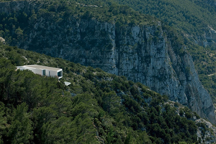 The luxurious dream house is situated on the top of a 159 metre cliffside in Ibiza, Spain.