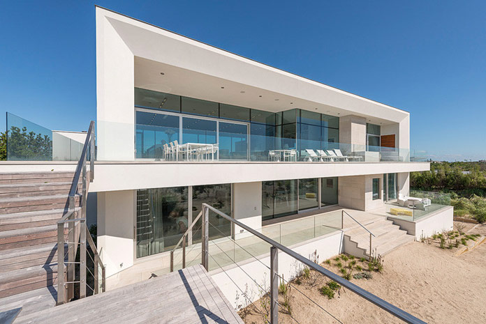 Backside of the Hamptons residence in East Quogue, NY.