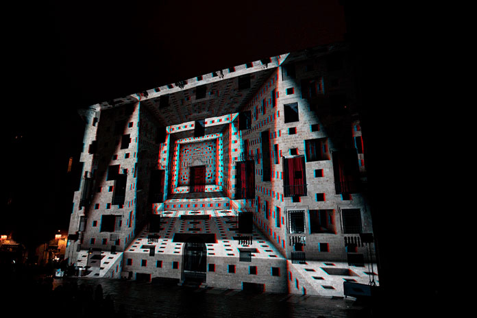 Different sites of Barcelona were flooded with light installations at nightfall.