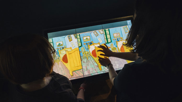 The custom interactive surfaces were designed by award-winning creative agency Bluecadet.