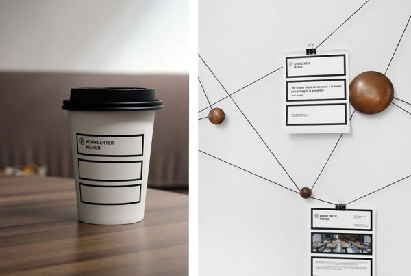 The entire brand identity is based on simplicity in black and white colors.