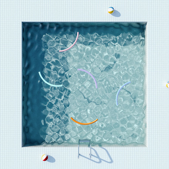 Bird's-eye view of a pool.