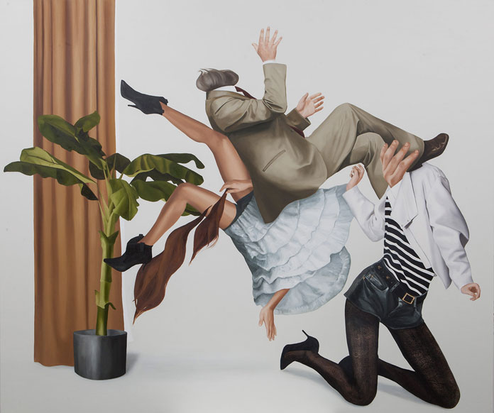 (In anticipation of) An External threat and intervention – 180 x 216 cm.