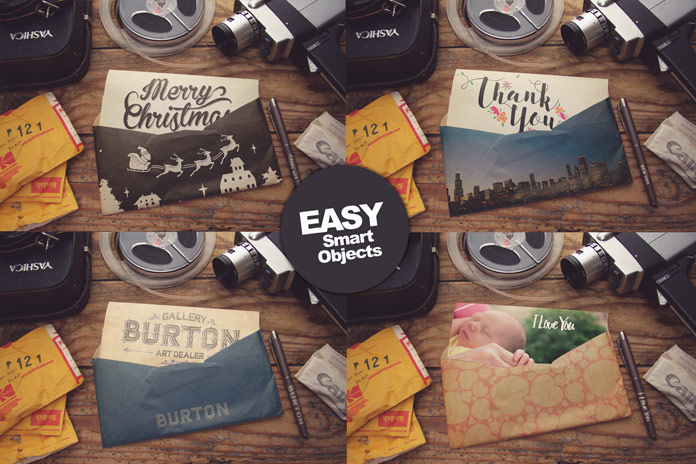 Thanks to the use of smart objects, each mockup is easy to edit.