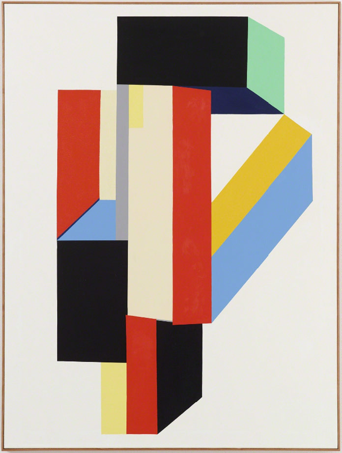 American artist Clare Rojas produces colorful, abstract compositions on stretched linen.