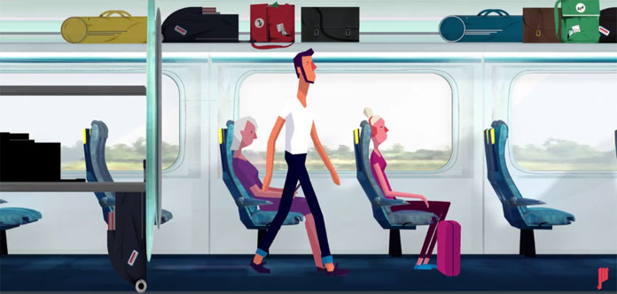 Another still from the video 'Luggage: what to stow and where.'