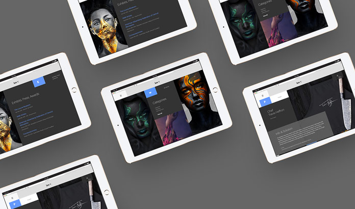 Some examples of screens shown on a tablet.