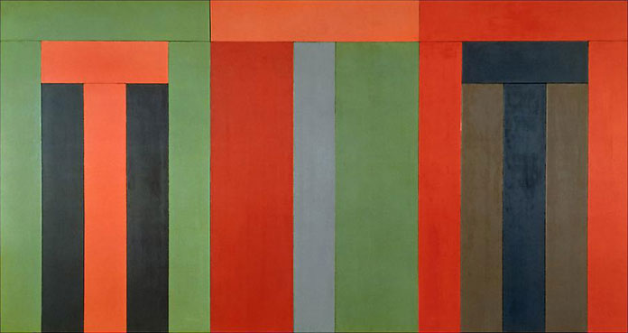 'Thira', work with oil and beeswax on canvas, created by Brice Marden from 1979 - 1980.