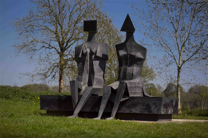 Lynn Chadwick's bronze sculpture Back to Venice (2) Edition of 9, 1988.