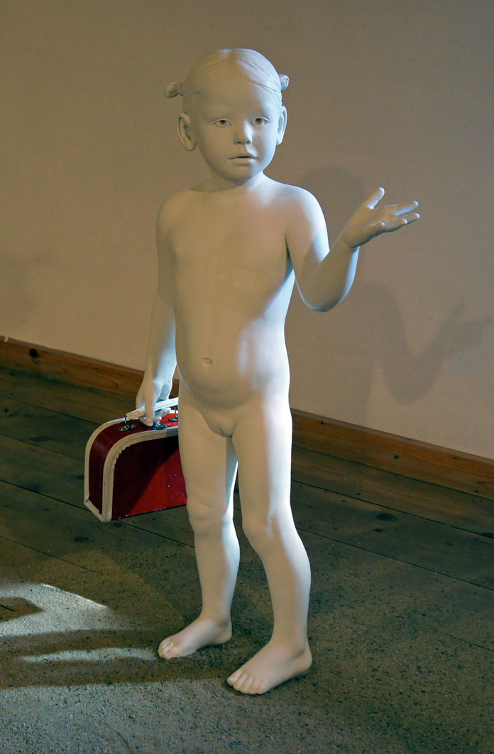 Little girl with suitcase, another beautiful ceramic sculptured crafted by May Von Krogh. Little girl with suitcase, another beautiful ceramic sculptured crafted by May Von Krogh.