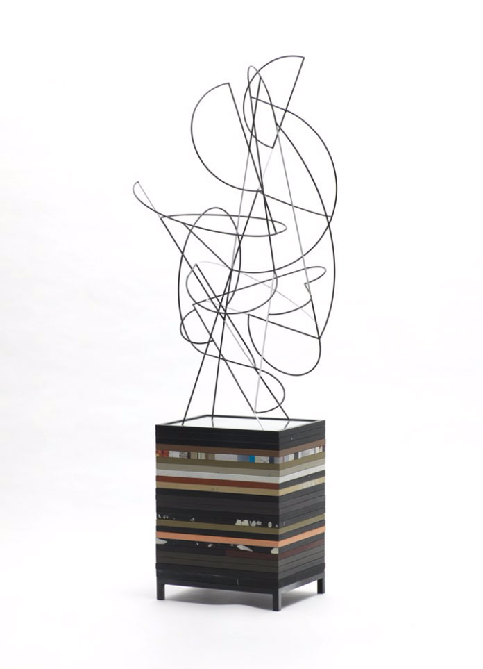 Sculpture created with metal, wood, glass, paint. Sculpture created with metal, wood, glass, paint.