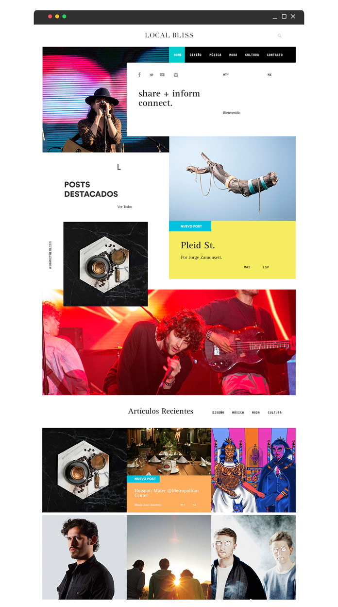 Web design and development by Sabbath for the new online magazine Local Bliss.