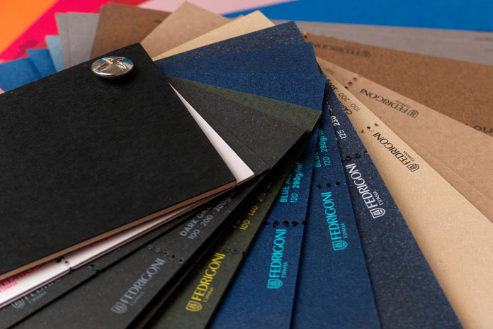 Close up of Fedrigoni's exquisite papers.