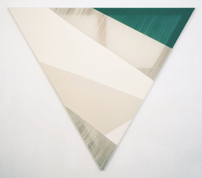 Eclipse, acrylic on stitched canvas, work in the size of 60 x 60in, created in 2015 by Rebecca Ward.