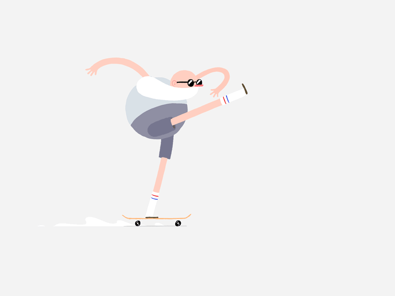 'Kick Push', a funny animated GIF by Swedish graphic designer and illustrator Markus Magnusson.