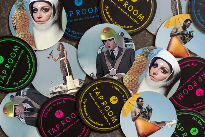 The whole identity is based on extravagant collages.