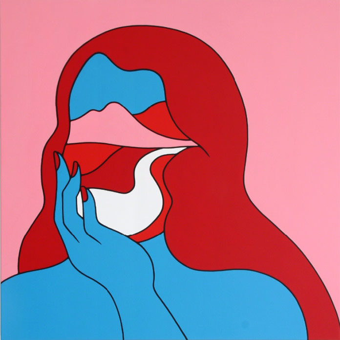 Nine While Nine, 2015 – acrylic on canvas, 100 x 100 cm (39.37 x 39.37 in).
