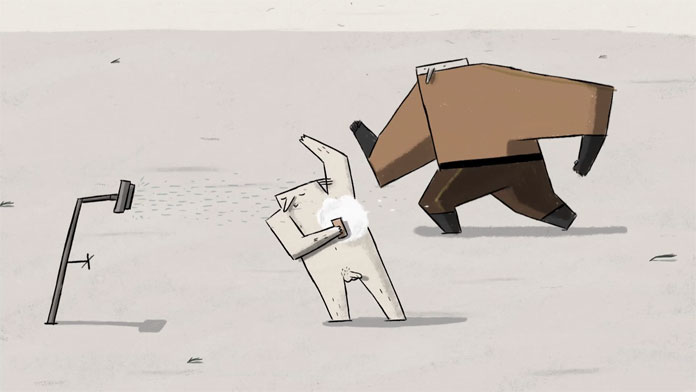 Taking a shower in the storm.