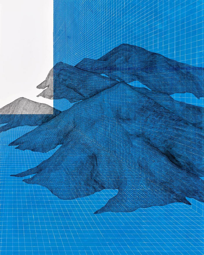 Graphic artwork by Katy Ann Gilmore using cartesian grids.