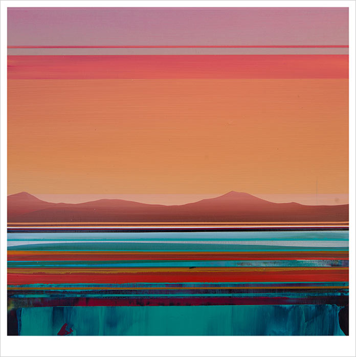 Micah Crandall-Bear – Solaris, acrylic on canvas, 16″ x 16″, from the Telluric series.