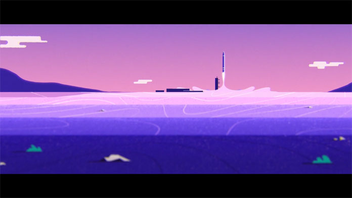 The video was created using mesmerizing colors of cosmic purples, pinks, and blue shades.