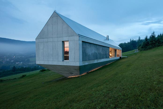 Situated on a hillside.
