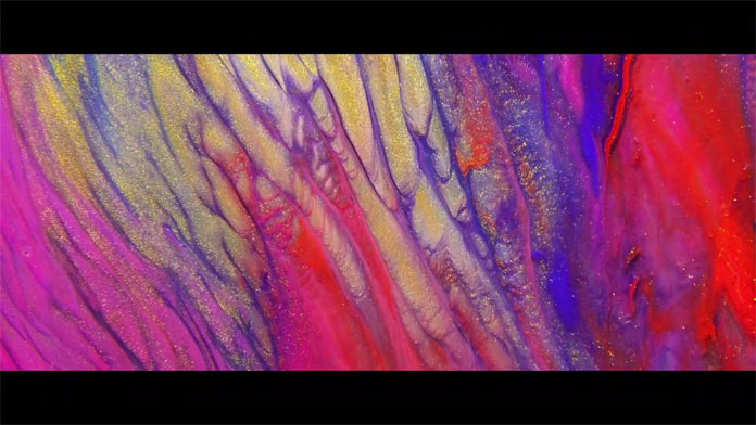 Compositions have been created using paint, oil, oat milk, remover, bleach liquide, and soap liquid.