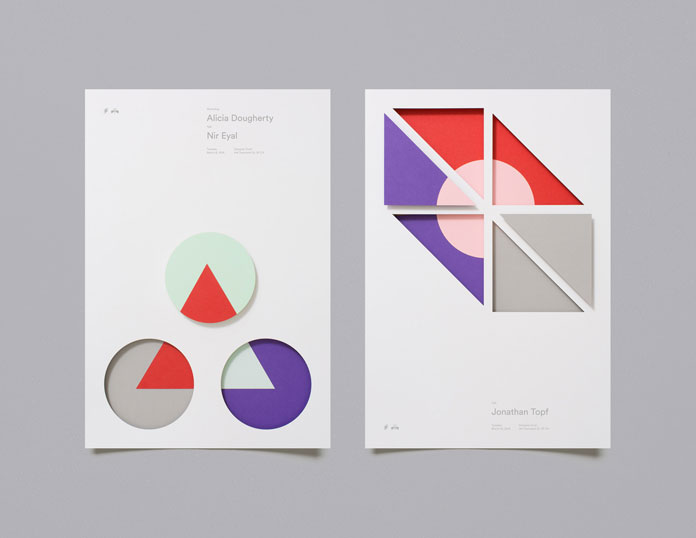 Diverse posters based on different graphic shapes.