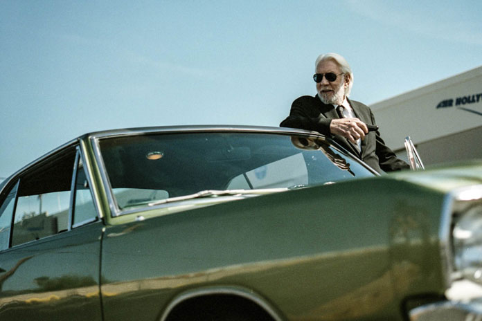 Actor Donald Sutherland while carjacking.