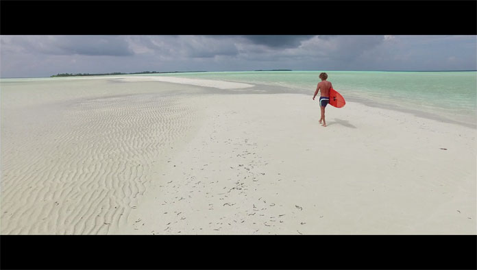 Surfing in a dreamy paradise.