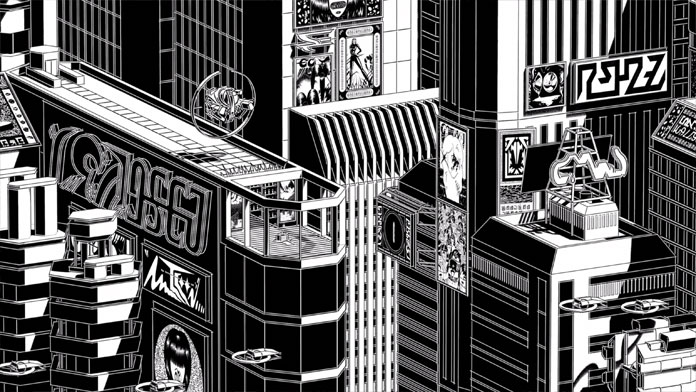 The complete story has been drawn in simple black and white.