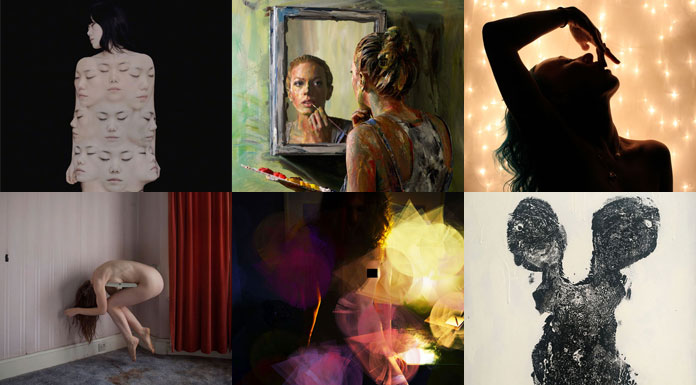 Self Reflection at The Untitled Space, a group show of 21 female artists addressing self-portraiture.