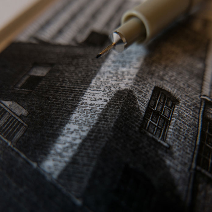 Close up of the drawing by Taylor Mazer. Close up of the drawing by Taylor Mazer.