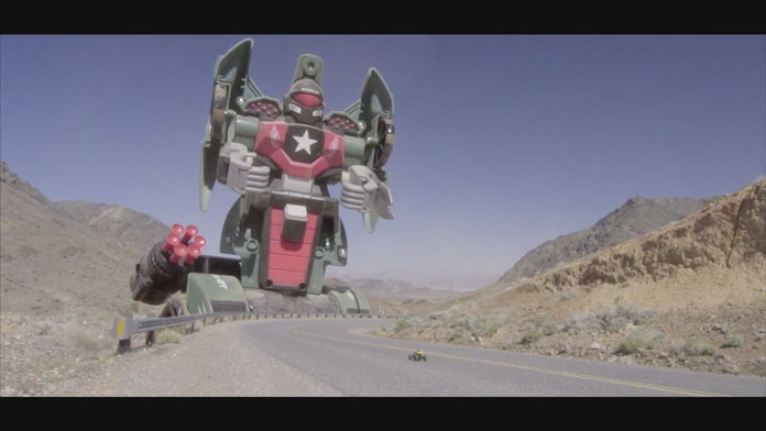 The toy truck uses its imagination to go on an adventure.