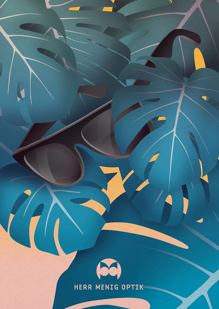 Glasses from Retrosuperfuture hiding in the jungle.