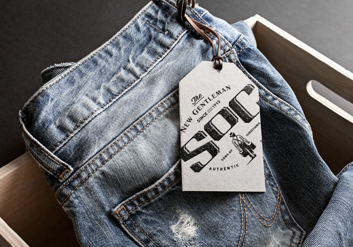 Jeans with hang tag.