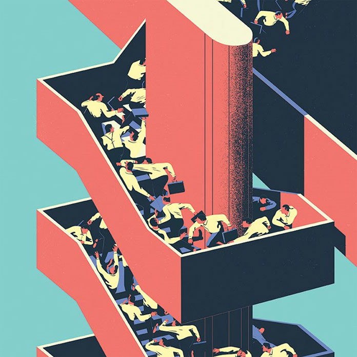 Panic at the stairs. Panic at the stairs.