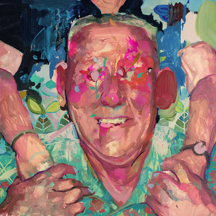 Everything is Here – 16 x 16 inches, gouache on panel.