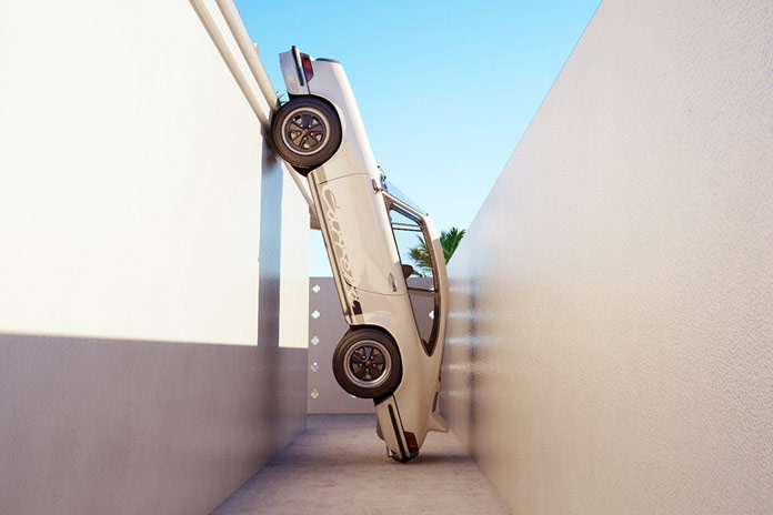 Parking in a confined space.