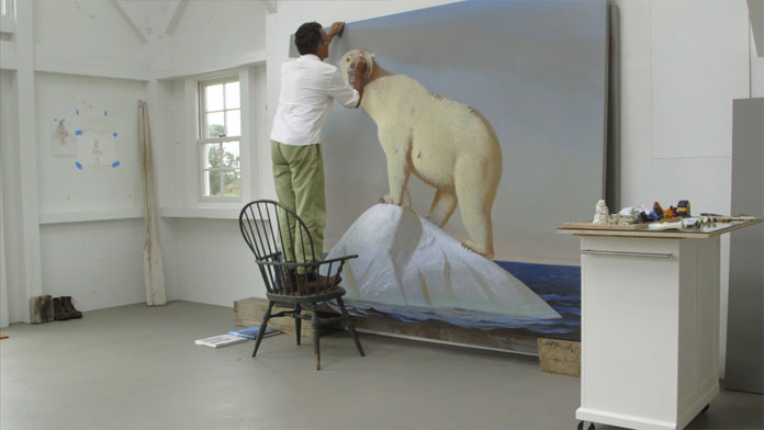 The artist while working in his studio.
