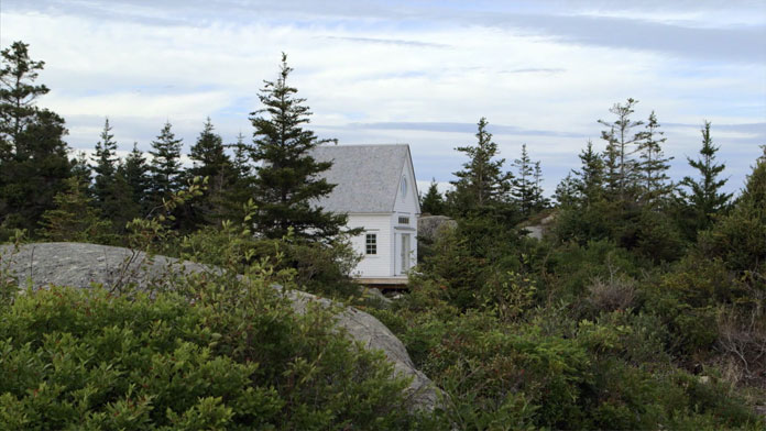 A studio at a remote place on an island.