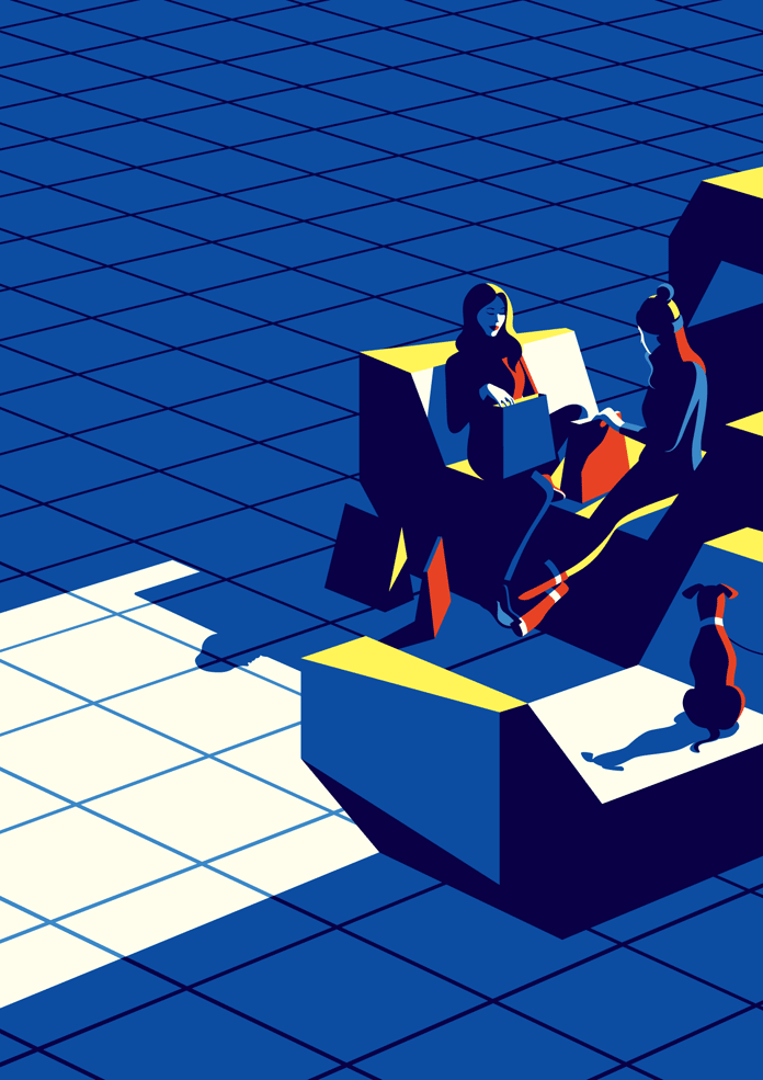 Four color illustration.