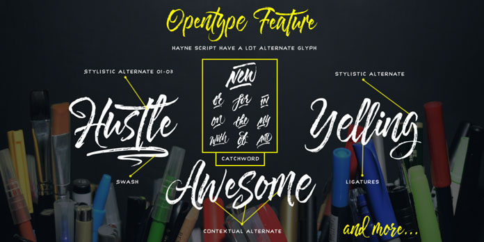 OpenType features.