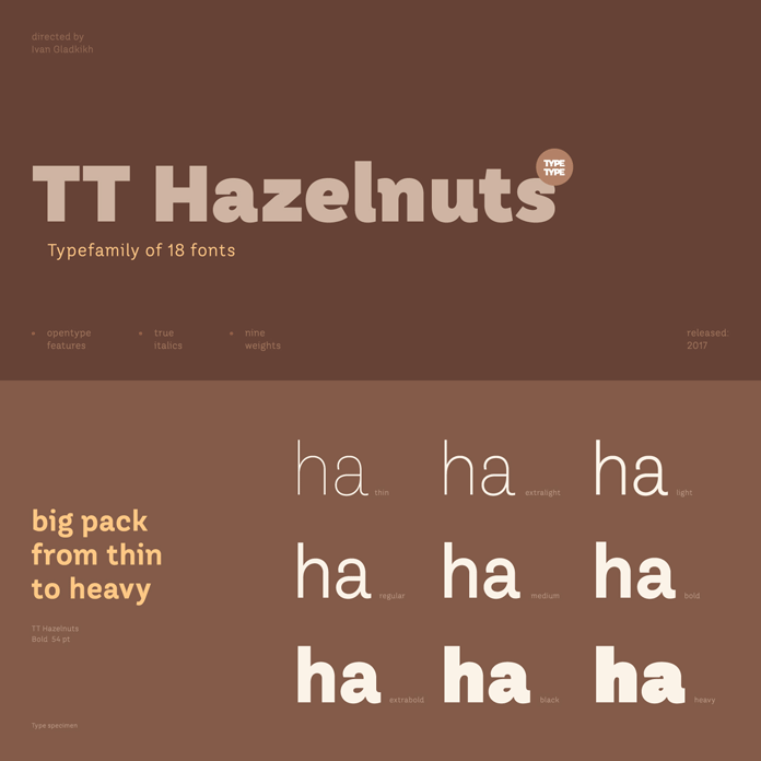 TT Hazelnuts font family from TypeType.