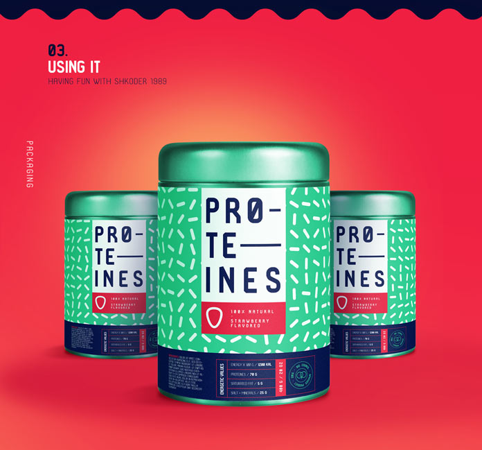 Shkoder 1989 - example of use: packaging design.