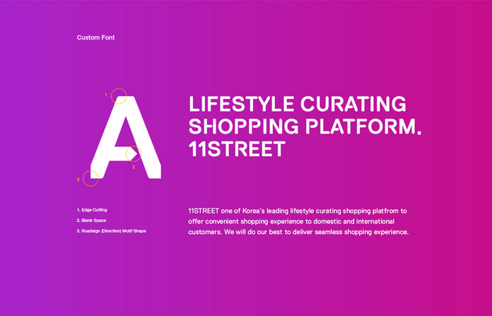 Custom typeface.