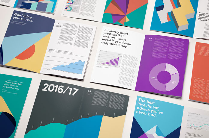 Printed collateral based on a simple graphic language.
