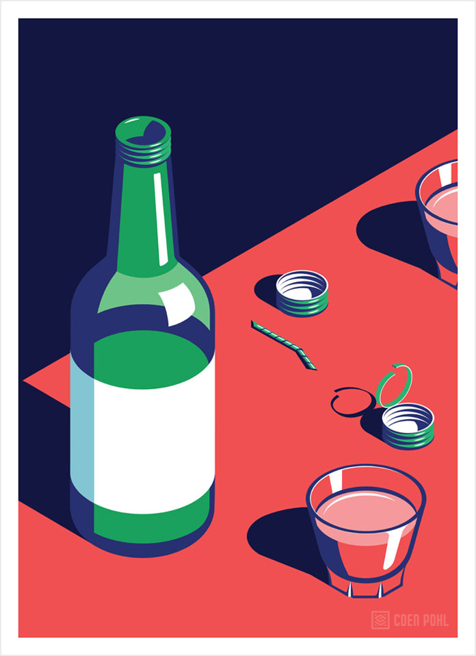 Soju, Coen Pohl illustration.